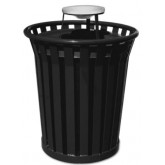 WITT Wydman Collection Outdoor Waste Receptacle with Ash Top - 36 Gallon, Black